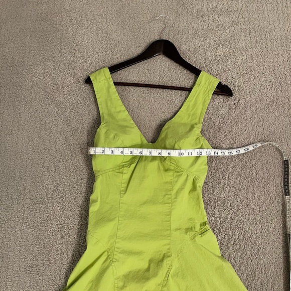 Free People Lime Green Mini Dress | Size XS | Open Back Tie | Summer - Picture 3 of 7